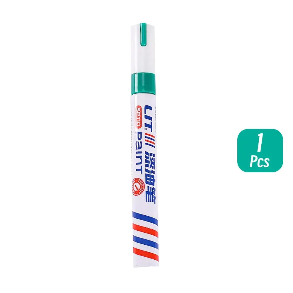 Simples Market 3mm permanent paint marker, white body with green cap, 1 Pc