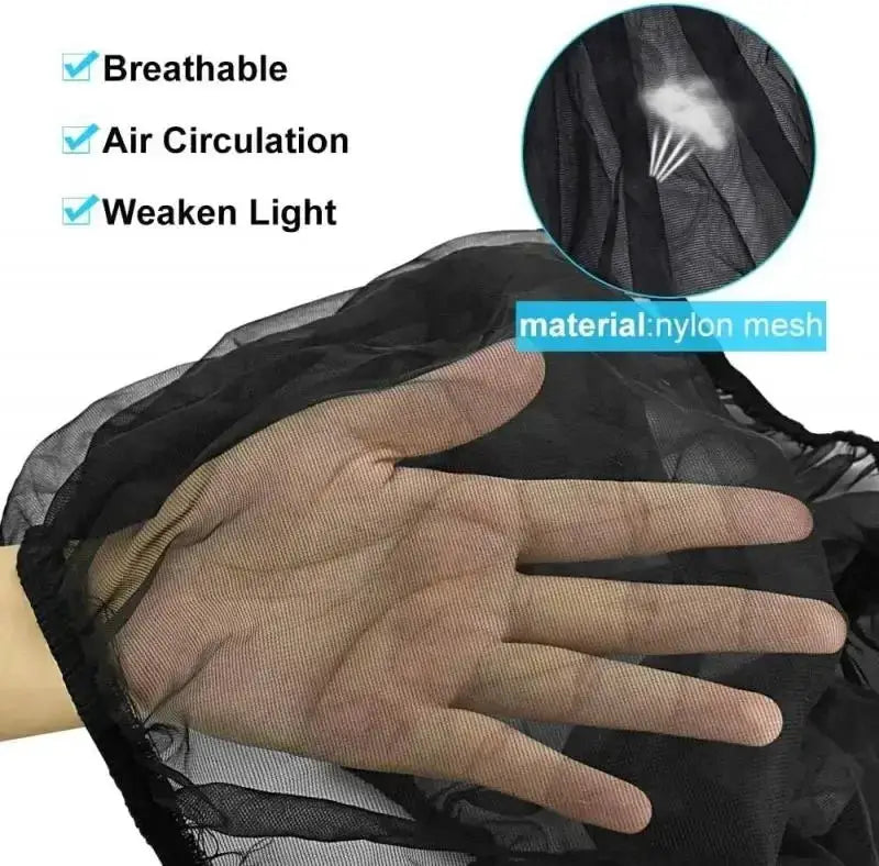 Mesh bird cage cover in black nylon mesh; breathable, easy-clean catcher guard for parrot cages.