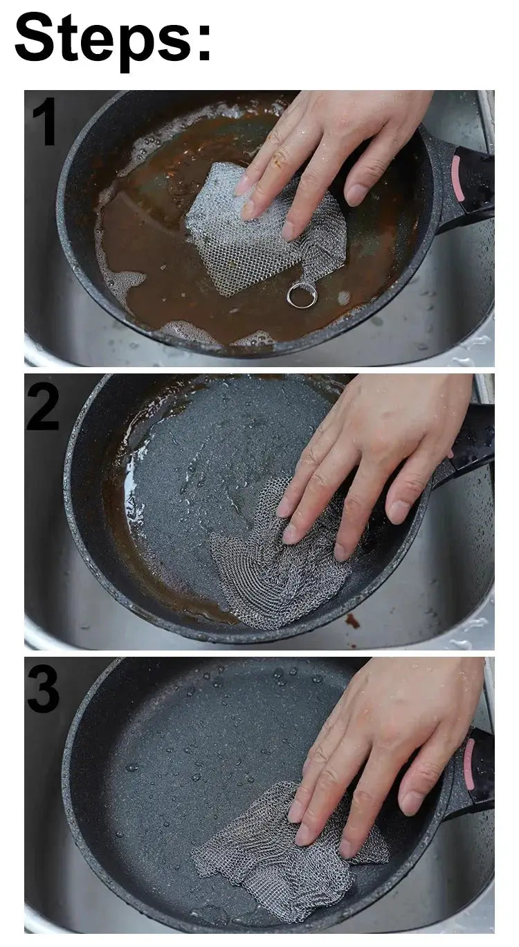 Simples Market steel wire mesh kitchen scrubber cloth for pans and pots