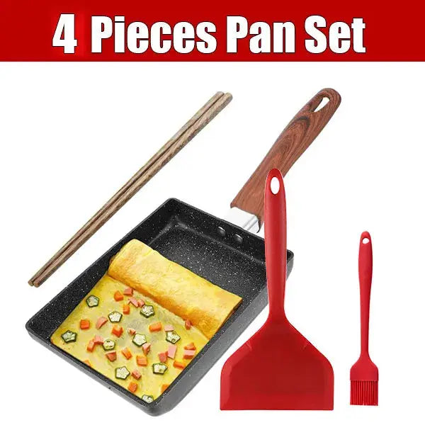 ZenChef Tamagoyaki Omelet Pan Nonstick Induction Safe Easy Flip Sloped Rectangle Design For Perfect Japanese Omelets