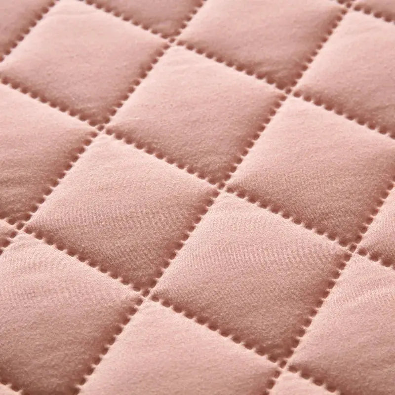 Pillowcase pink quilted cotton double-deck design with waterproof anti-mite and antibacterial protection