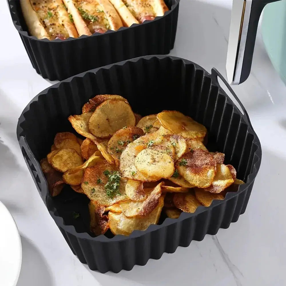Reusable Silicone Air Fryer Liners Nonstick Basket Mat For 4 To 7 Quart Air Fryer Oven Microwave Baking Accessories