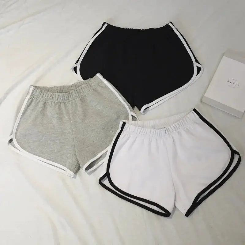 Women Elastic Shorts Loose Fitting Quick Drying Running Fitness Leisure Anti External Wear Summer Lightweight