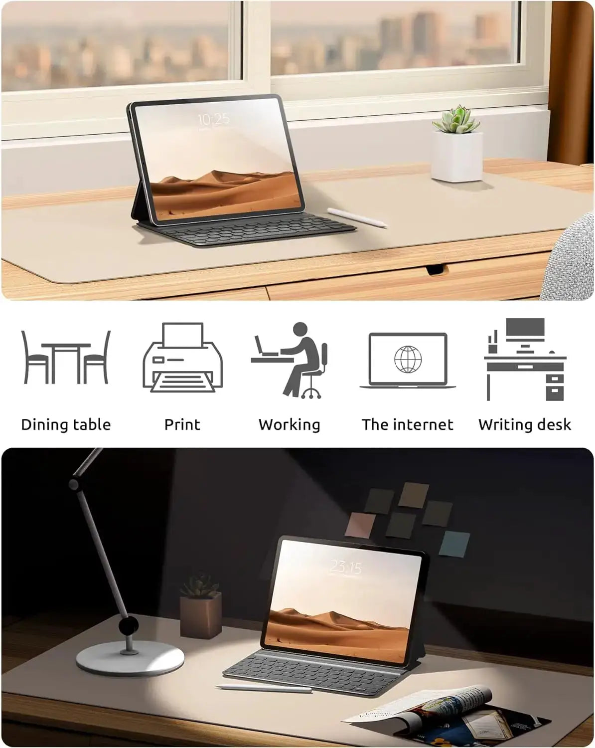 Large PU Leather Desk Pad Mouse Pad For Office Non Slip Leather Desk Mat Laptop Desk Pad Protector