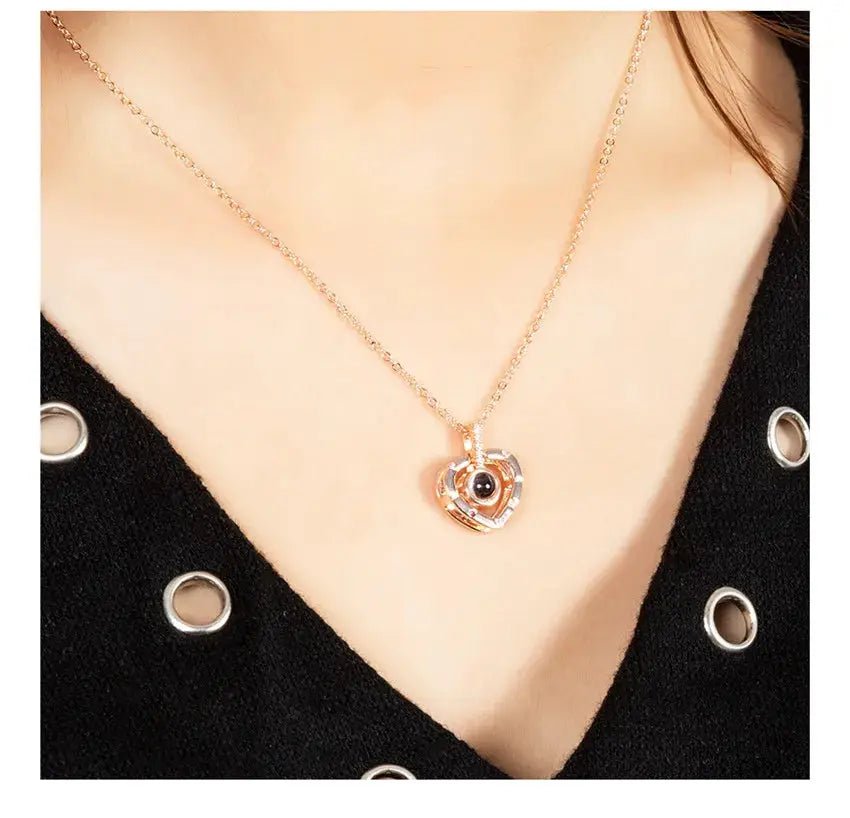 Projection Necklace I Love You In 100 Languages Pendant For Girlfriend Romantic 2026 Creative Jewelry Gift - Simples Market