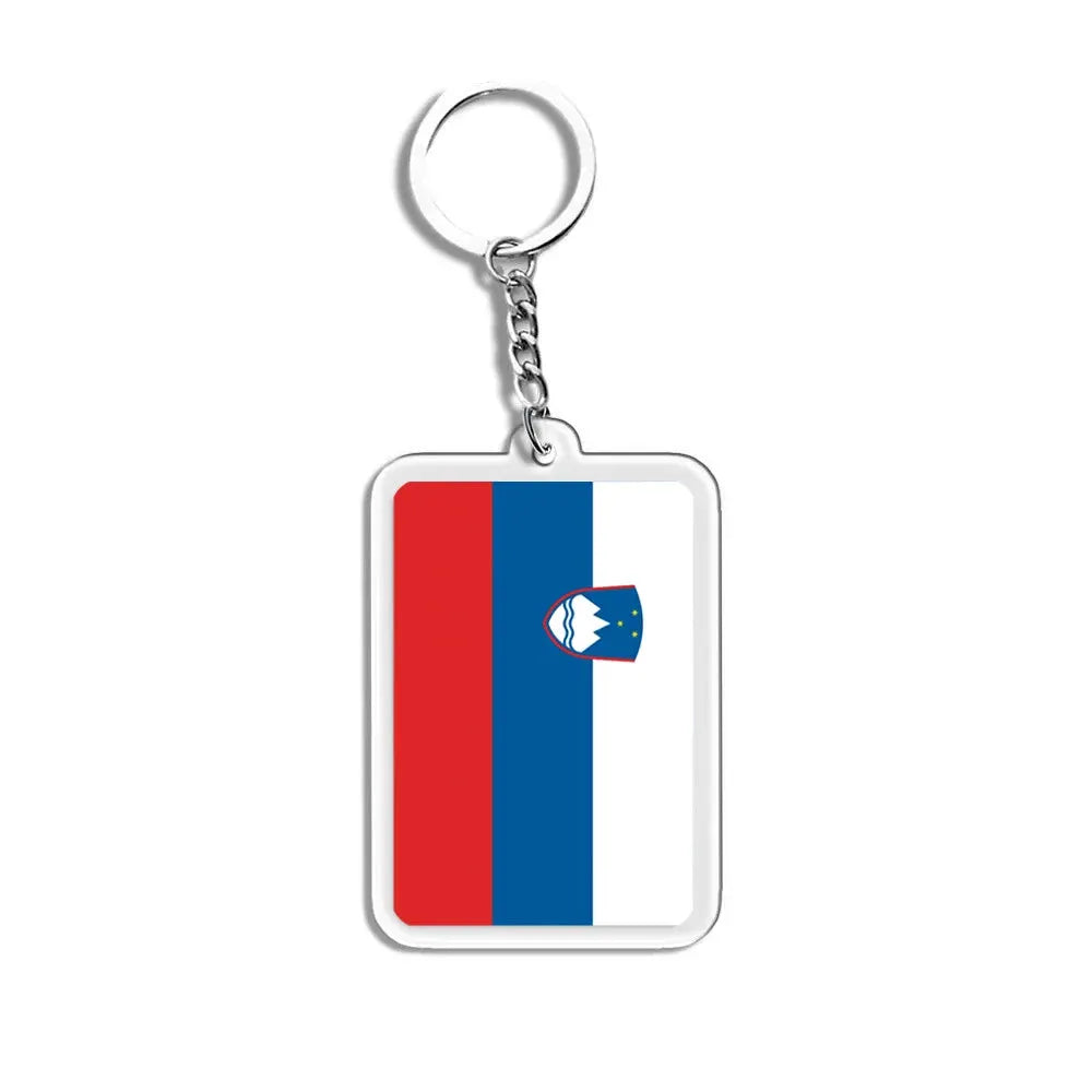National Flags Keychain Set With Glass Inlay Ten Flags Zinc Alloy
