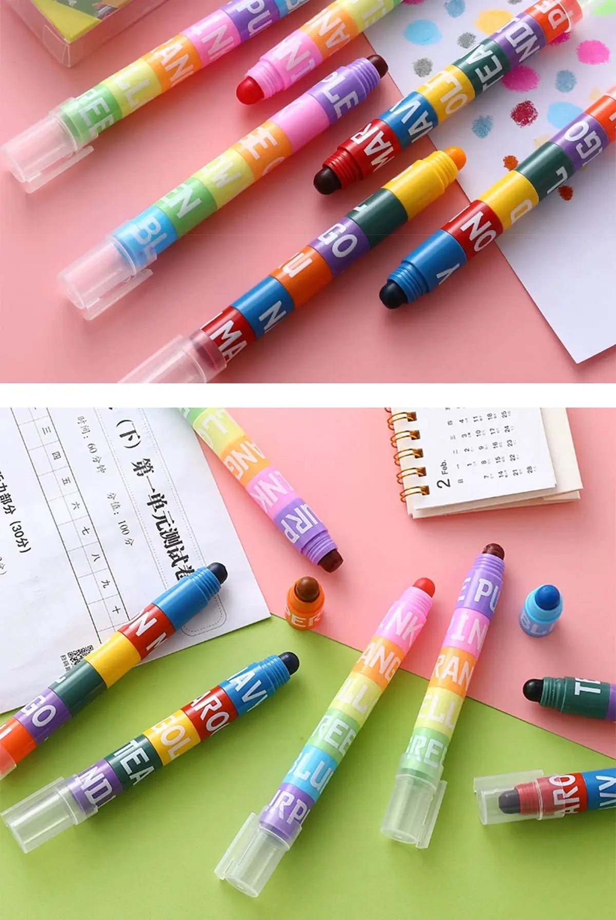 12-color multicolor highlighter marker pens set by Simples Market for school and office use