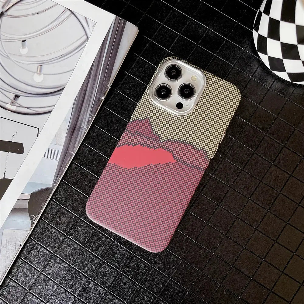 Colourful Kevlar Pattern MagSafe Case For iPhone 11 12 13 14 15 16 17 Pro Max Wireless Charging Cover