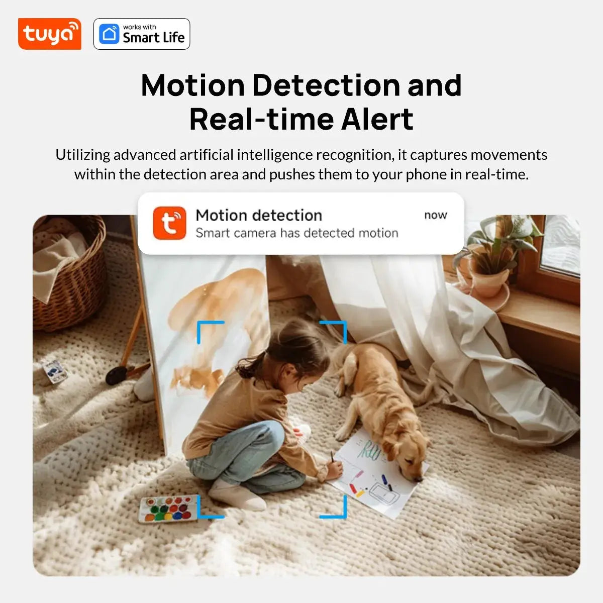 Simples Market Tuya 3MP HD security camera with motion detection and real-time alerts