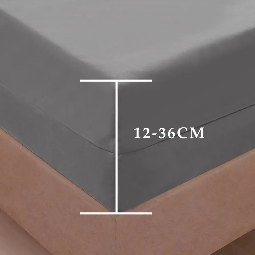Simples Market 6-sides fully enclosed waterproof mattress cover with zipper grey dust-proof fitted sheet (12–36 cm)