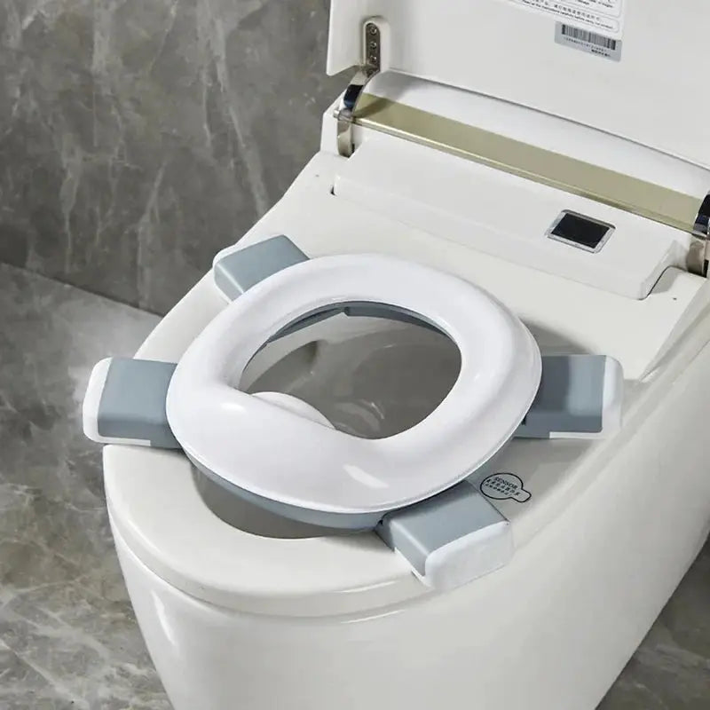 3 In 1 Travel Toilet Seat Foldable Blue Baby Potty Portable Silicone Potty Training Seat With Bags