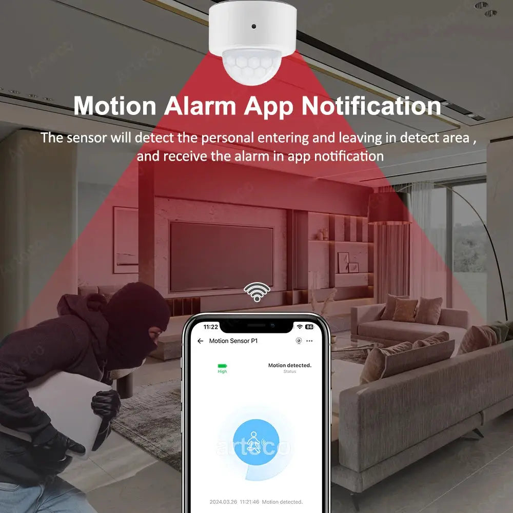 Zigbee 3.0 PIR Motion Sensor 120 Degree Infrared Detector Security Alarm Works With EWeLink And Home Assistant