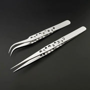 Lefavor Anti Static Electronics Tweezers Set Curved And Straight Tips Stainless Steel Precision Hand Tools Phone Repair