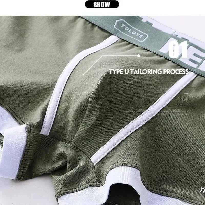 Men's Cotton Boxer Shorts Underwear Breathable Soft Fit With Letter Belt Design 3 Color Options Sizes L XL 2XL 3XL