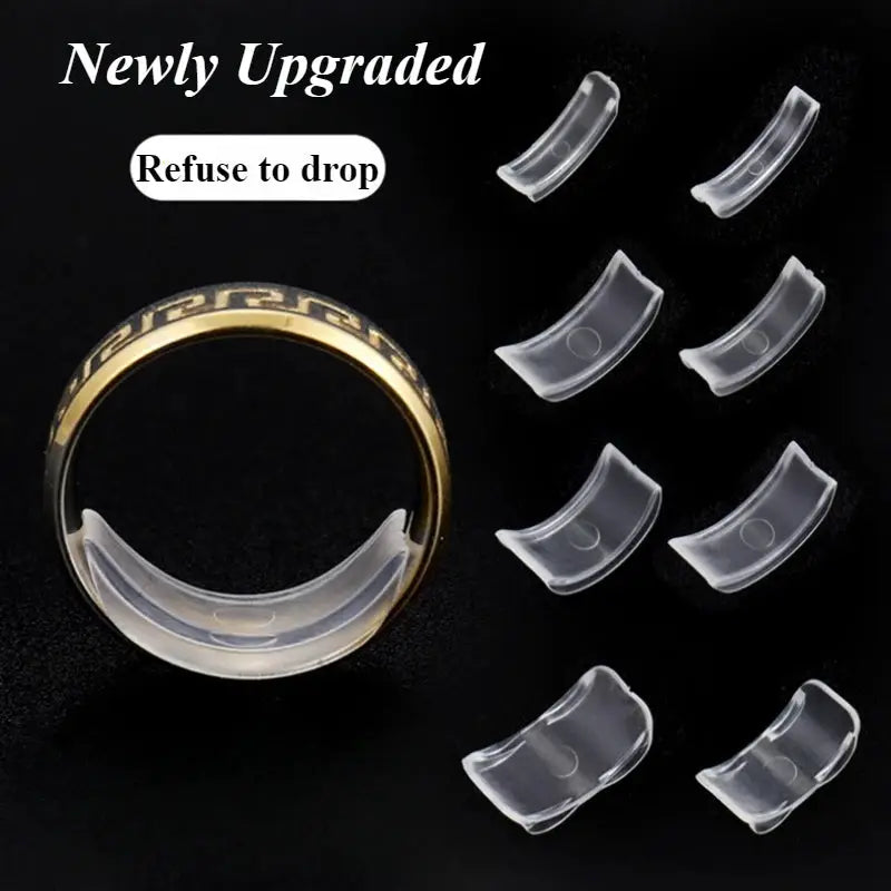 Soft Silicone Ring Size Adjuster 8 Piece Set Non Slip Comfort for Engagement Wedding Jewelry Making