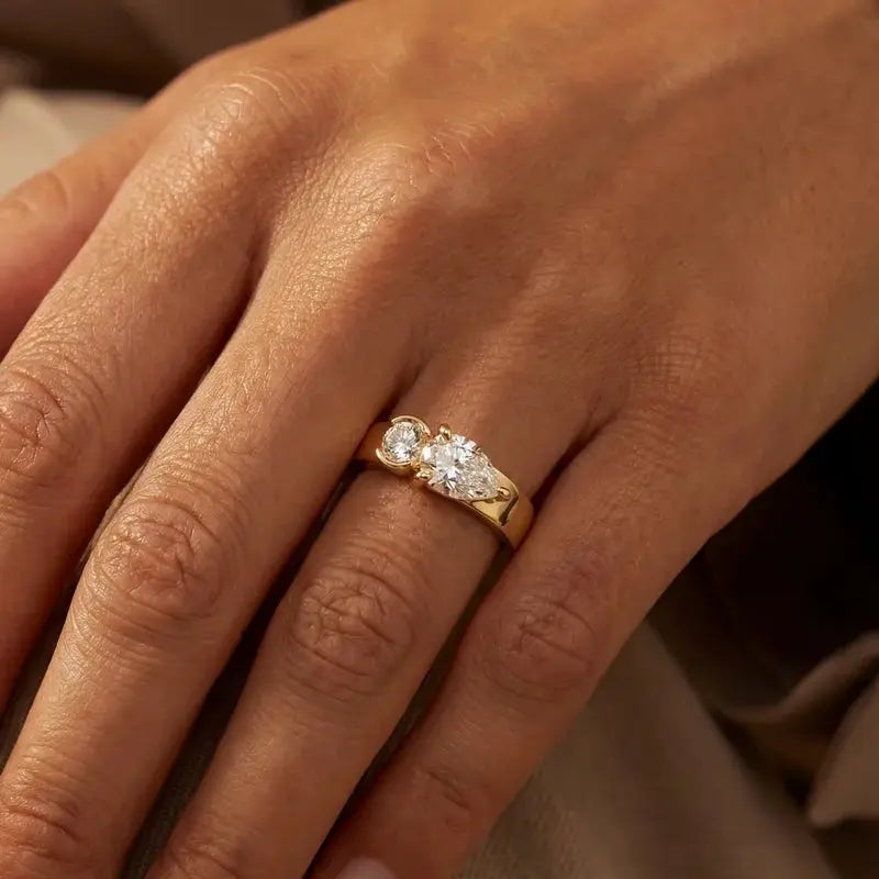 925 Sterling Silver Water Drop Interwoven Ring With Clear Pearl CZ For Women Gift Wedding Fine Jewelry