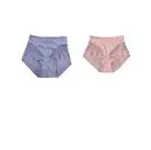 Women's high-waist slimming panties by Simples Market, blue and pink, 2-pack