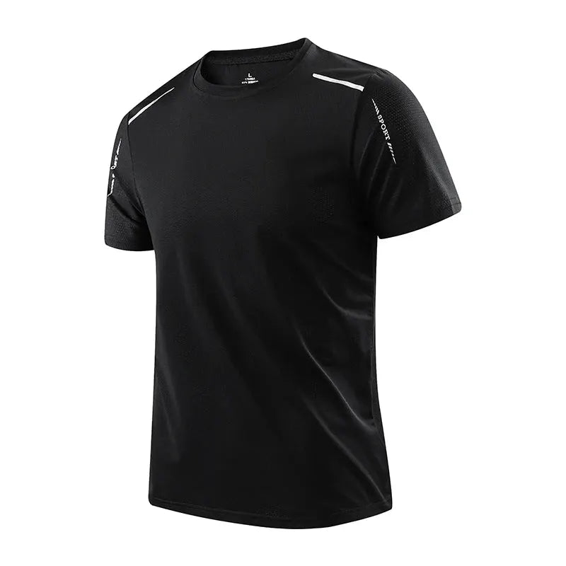 CHRLCK Mens Quick Dry Running Tee Breathable Soft Elastic Outdoor Sports Shirt For Hiking Fishing Summer