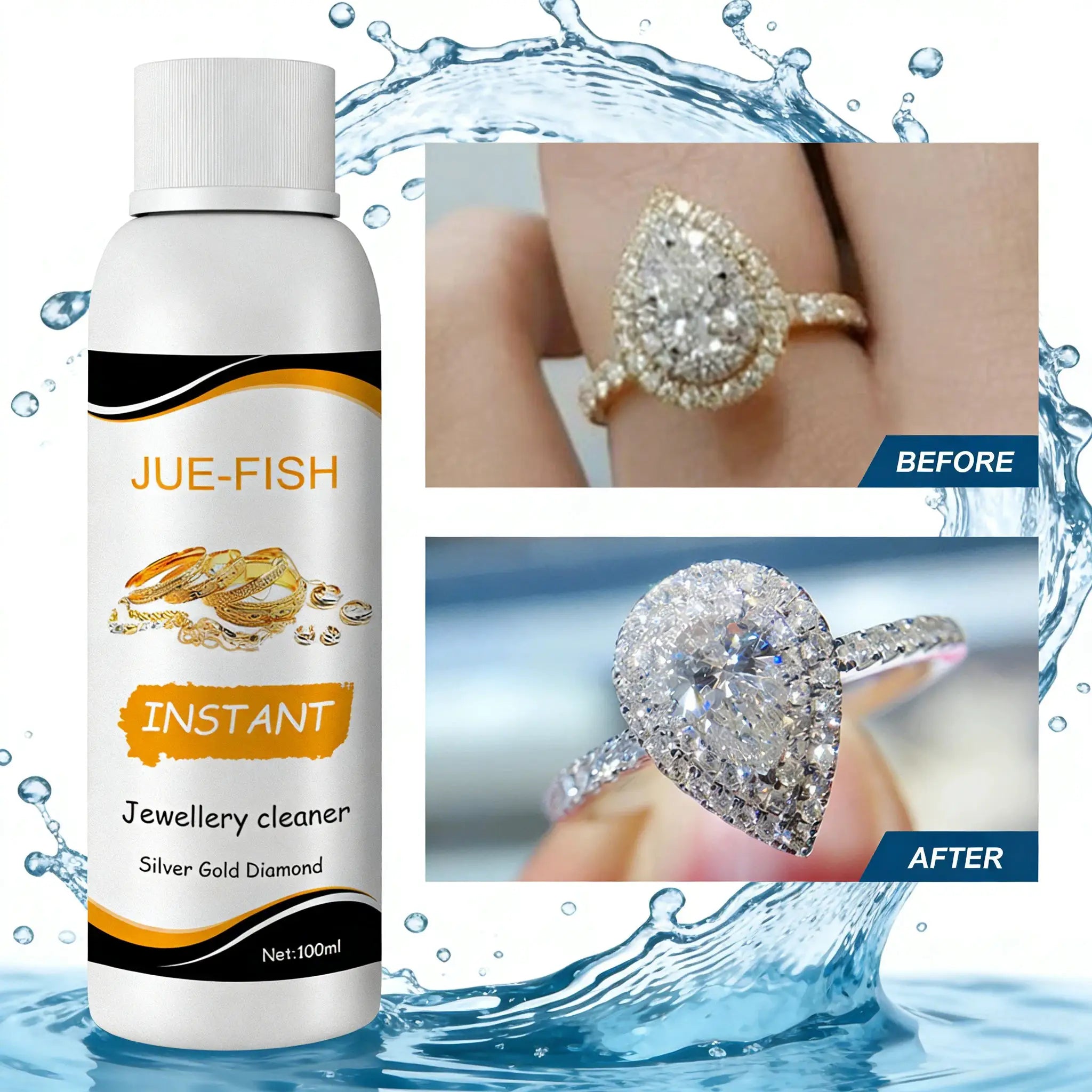 100ml Jewelry Cleaner For Silver Jewelry Necklace Ring Polishing Liquid Multi Function Cleaner Non Toxic Odorless Safe