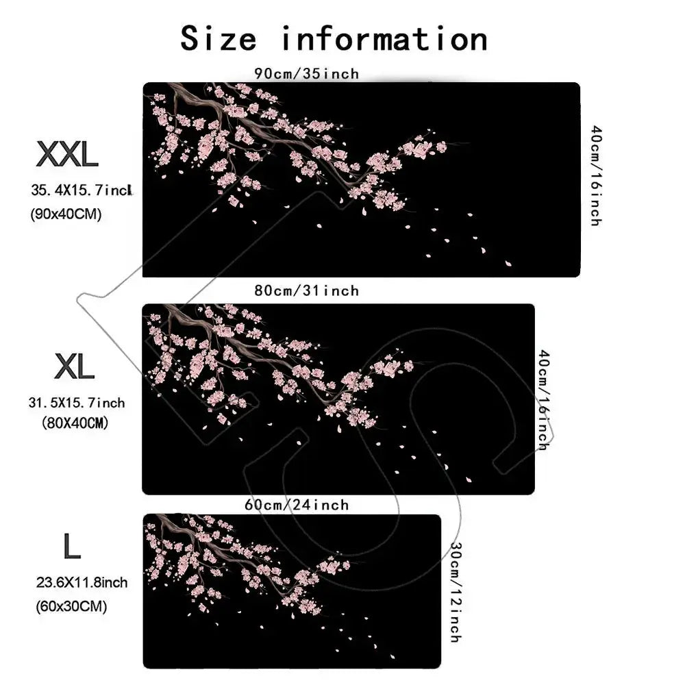Japan Sakura Gaming Mouse Pad XXL Extra Large Cherry Blossom Design For Laptops Desks Office Keyboard