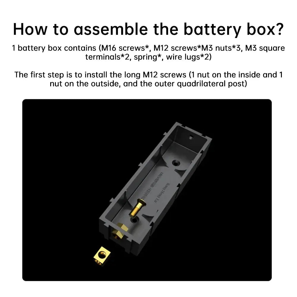 21700/18650 battery holder storage box in black by Simples Market with solder-free splicable battery slot