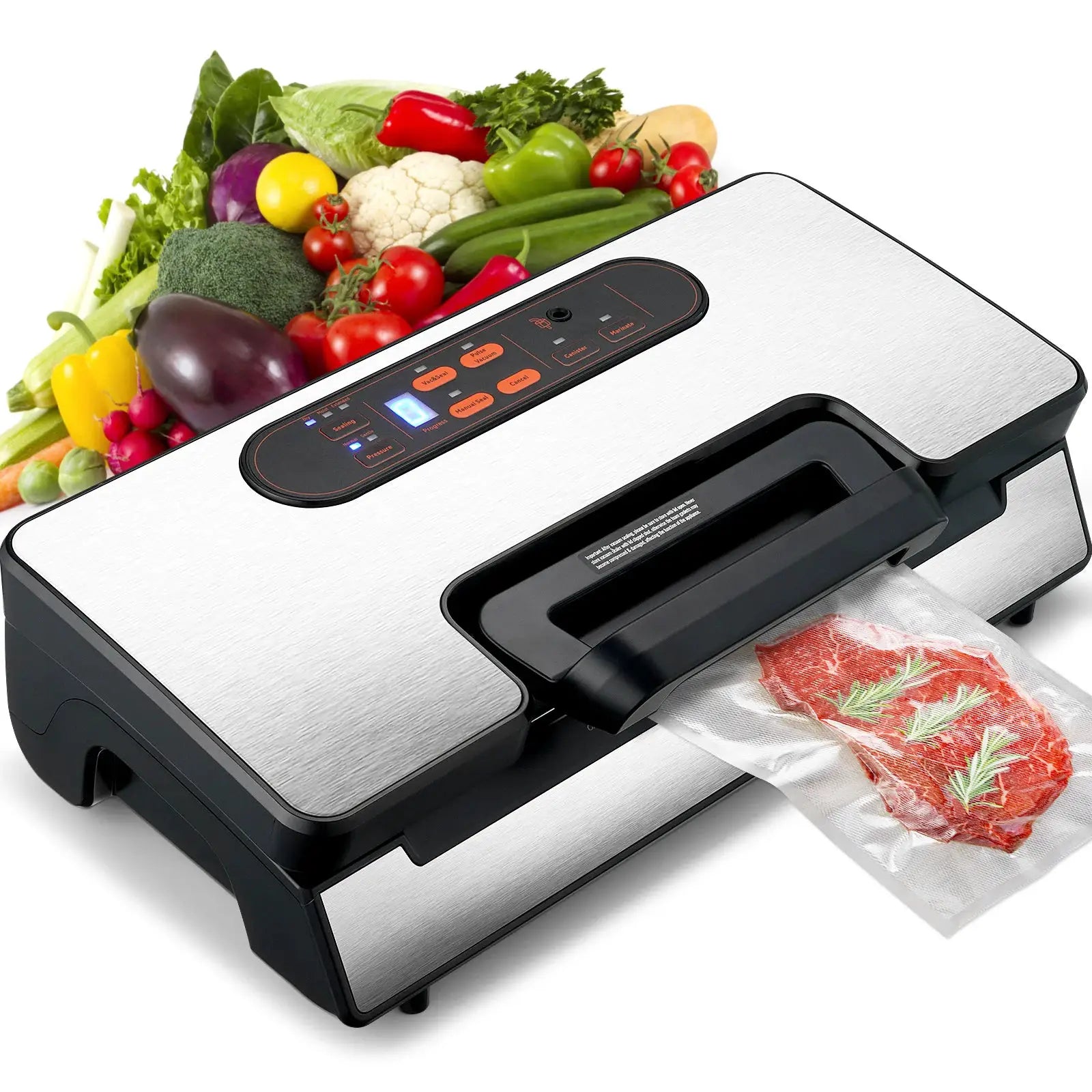 SucceBuy Vacuum Sealer 90 Kpa 130W With Free 10 Bags For Kitchen