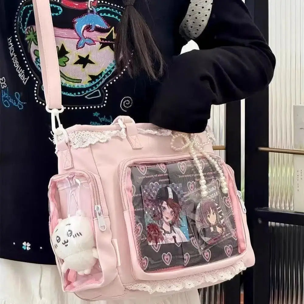 Ballet Girl Large Appetite Itabag Japanese Anime Style Two Dimensional Crossbody Bag For Women Durable Polyester
