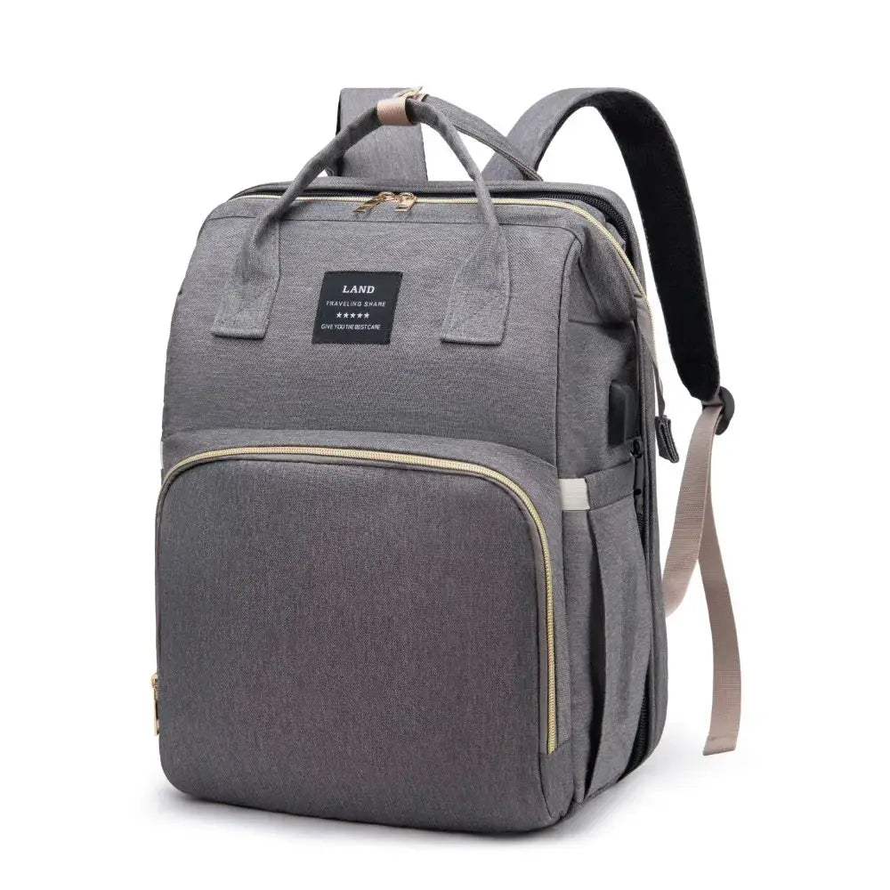 Mommy Bag Backpack With Portable Folding Crib And Large Capacity Diaper Bag For Travel And Outings