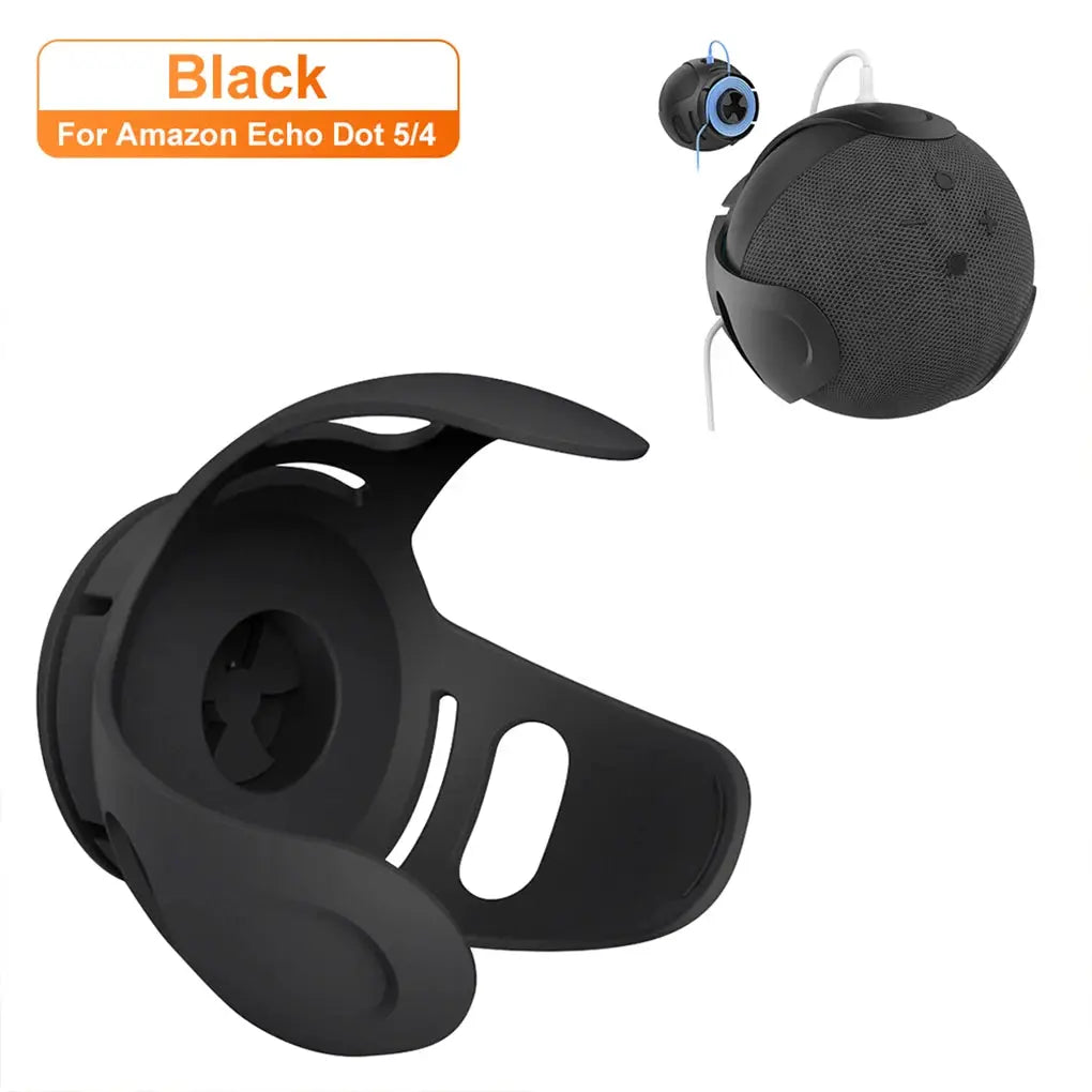 Black Echo Dot wall mount bracket for 3rd-5th generation with cord management