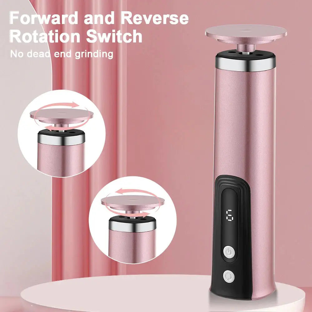Simples Market pink electric foot callus remover with black control panel and interchangeable sanding heads