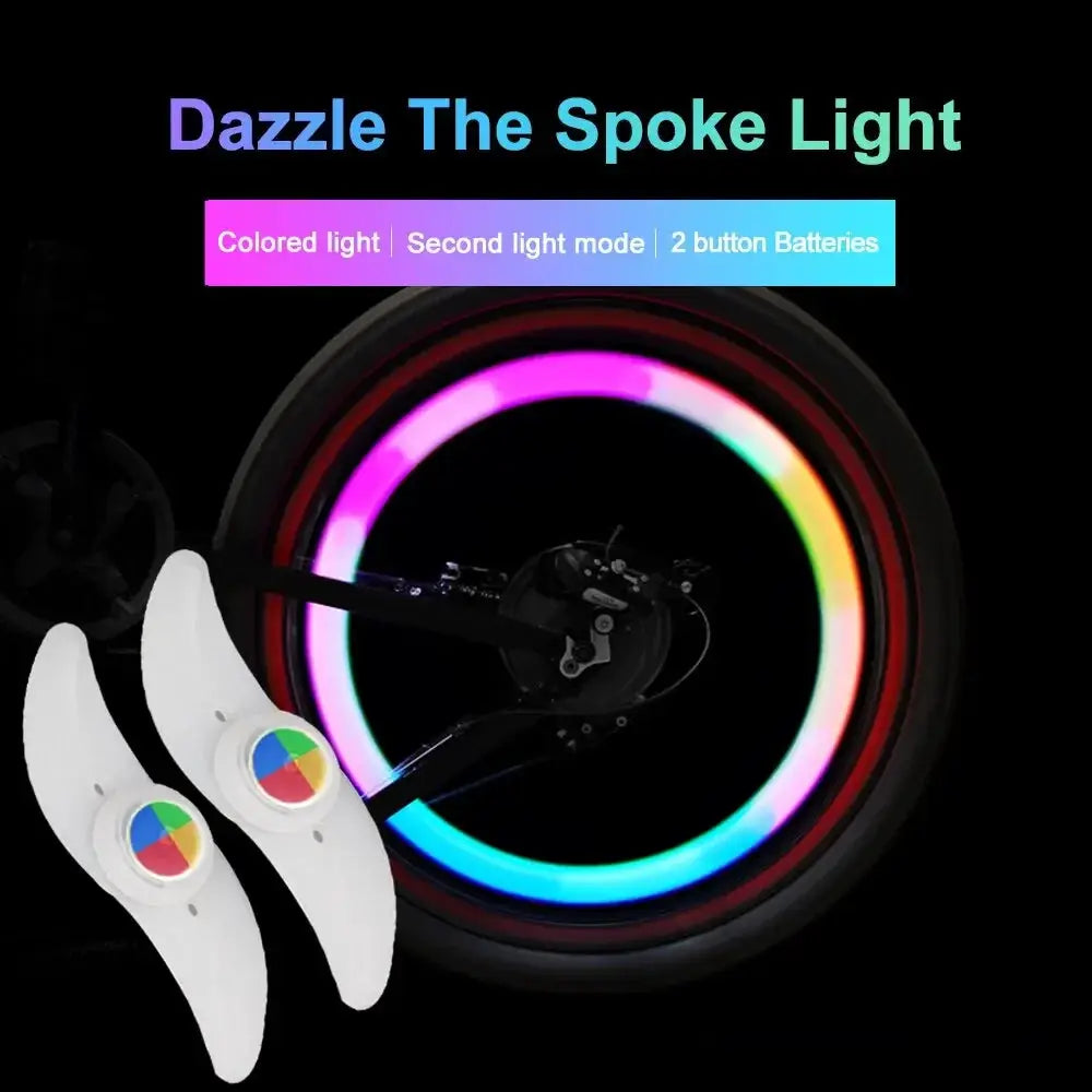 Colorful Bike Wheel Spoke Lights Waterproof LED for MTB and Balance Bikes with Multi Flash Modes