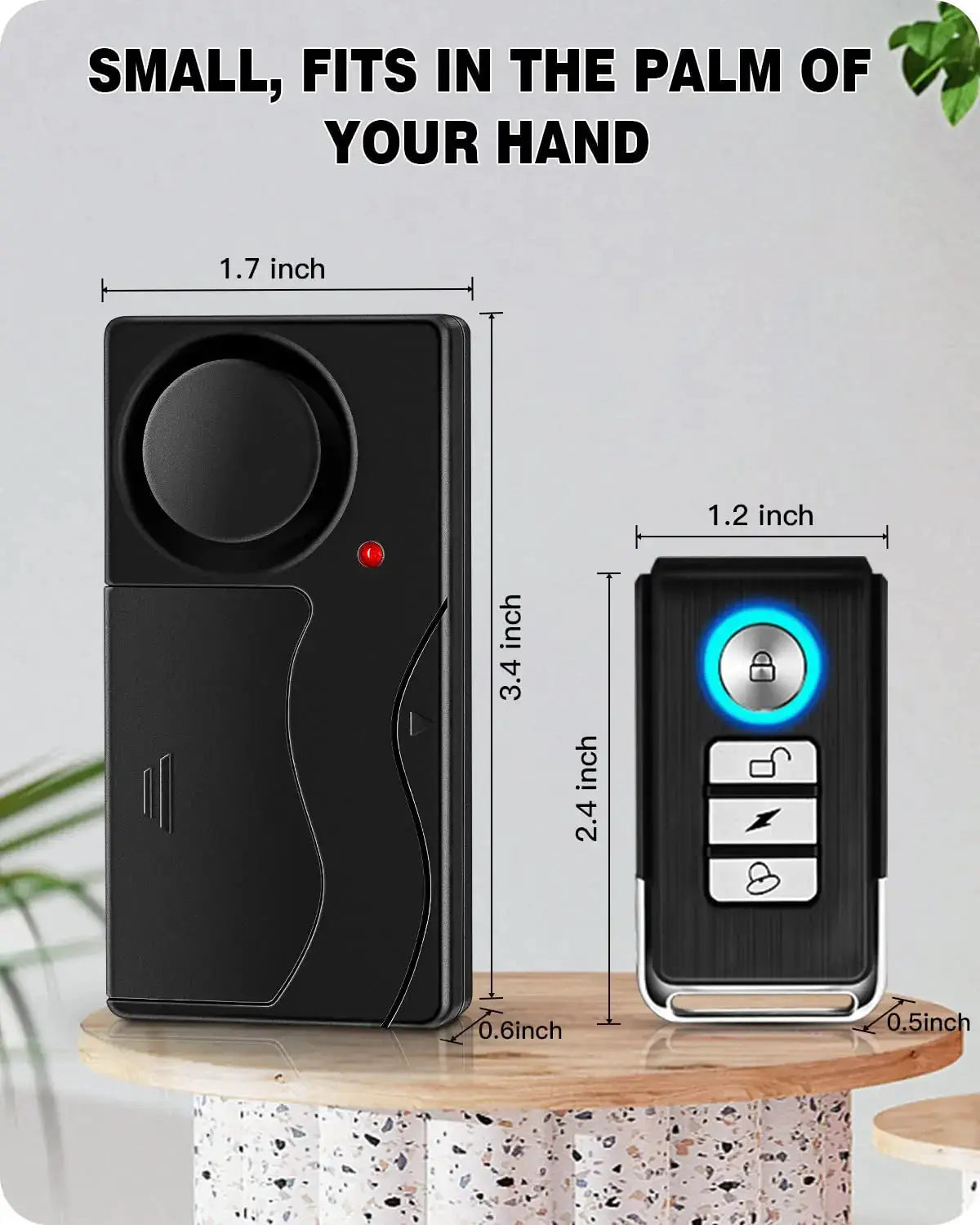 Anchtek 110dB wireless vibration alarm with remote, black 2-piece motorcycle security kit by Simples Market