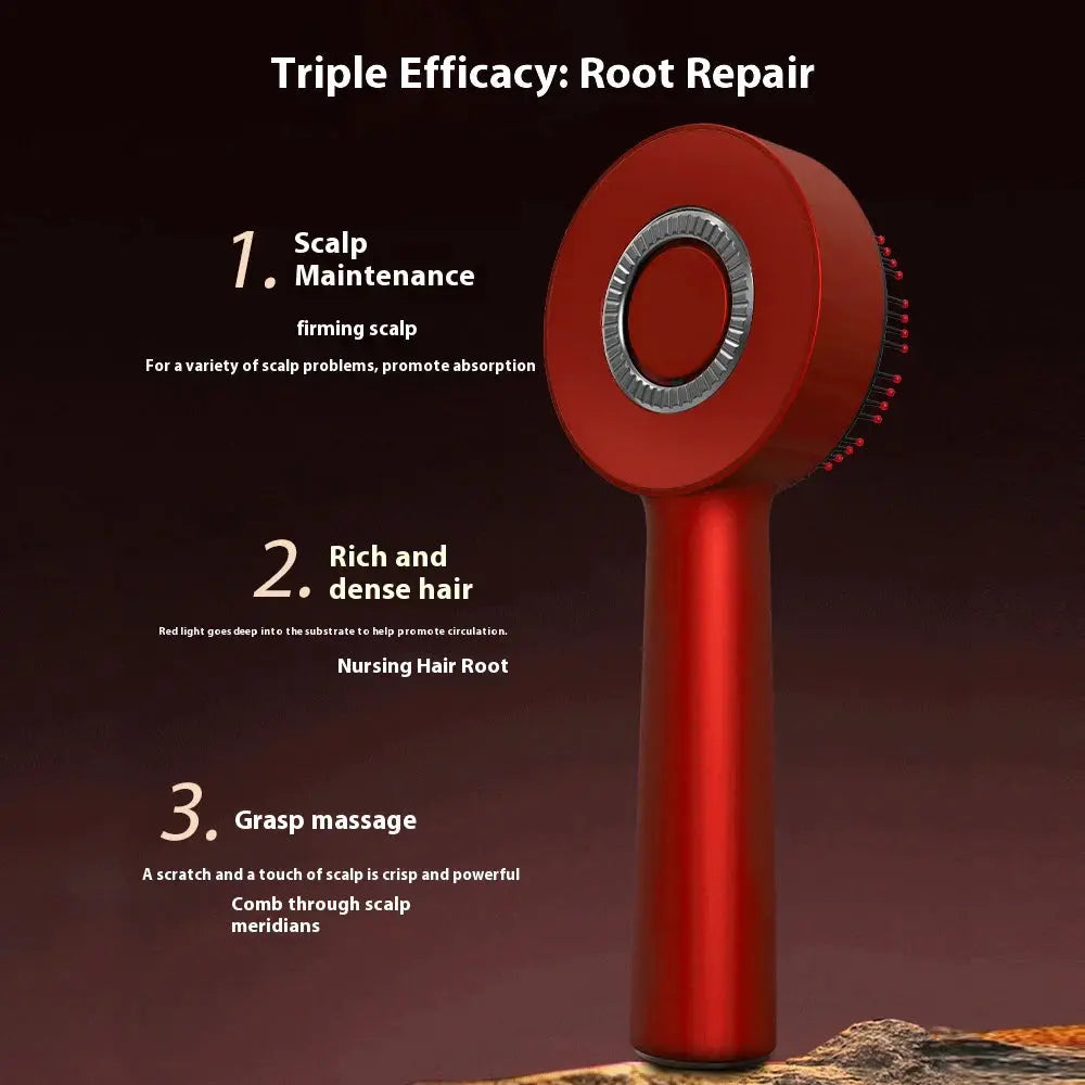 Electric Vibration Massage Comb With Red Light Therapy For Hair Growth Scalp Care Anti Hair Loss Liquid Oil Applicator
