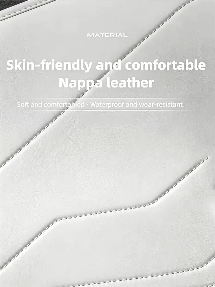 Nappa leather car mats, Highland White, 2-piece cockpit set by Simples Market