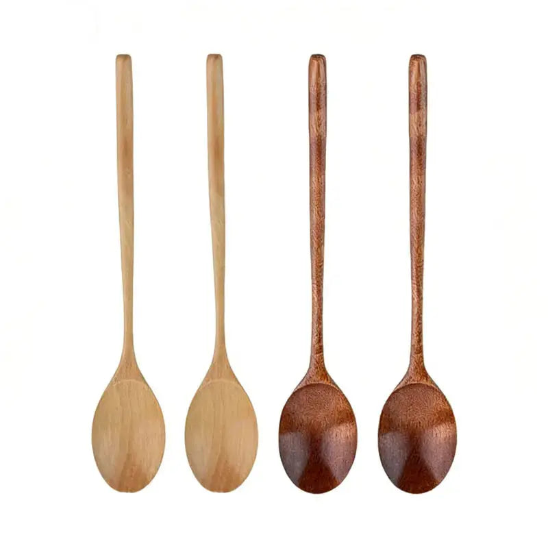 Two Piece Wooden Spoon Tableware Set Natural Phoebe Wood Kitchen Utensils For Cooking And Serving Soup Tea Dessert