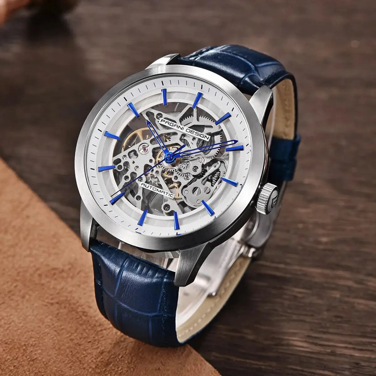 Pagani Design Luxury Skeleton Dial Automatic Mechanical Watch For Men Leather Watches Waterproof Sports Style