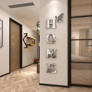 HOME Home Logo 3D Mirror Wall Sticker for Entrance and Home Decoration, Reflective Modern Wall Decor
