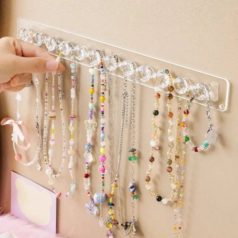 Acrylic Necklace Hanger Wall Mounted Jewelry Organizer For Necklaces And Bracelets 2051