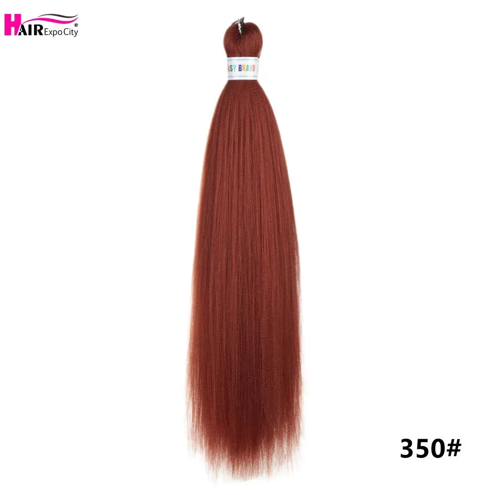 Easy Braids 26in synthetic jumbo braids hair extensions in red ombre, pre-stretched, Simples Market, Hair Expo City