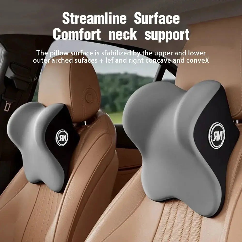 DriveEase Memory Foam Car Cushion Set Ergonomic Headrest And Lumbar Support For Enhanced Driving Comfort