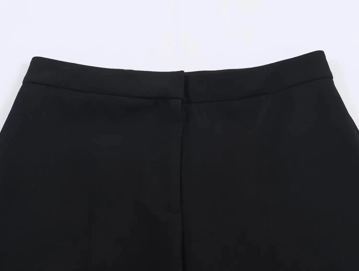 Women's black straight-leg suit pants with back center seam, Simples Market