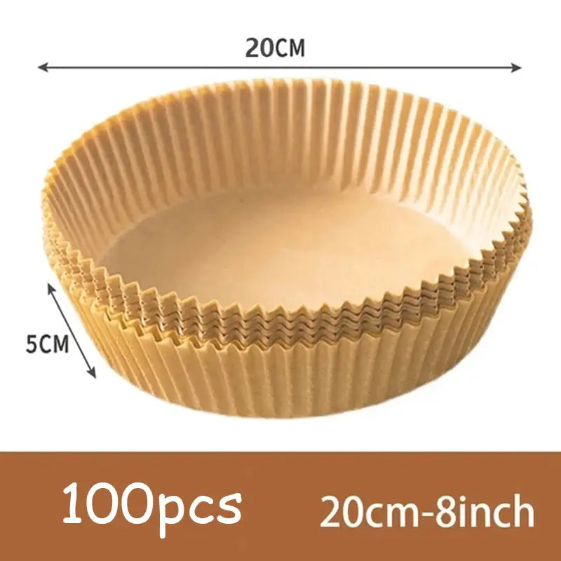 50 Pack Air Fryer Disposable Nonstick Round Parchment Paper Liners For Easy Cleanup