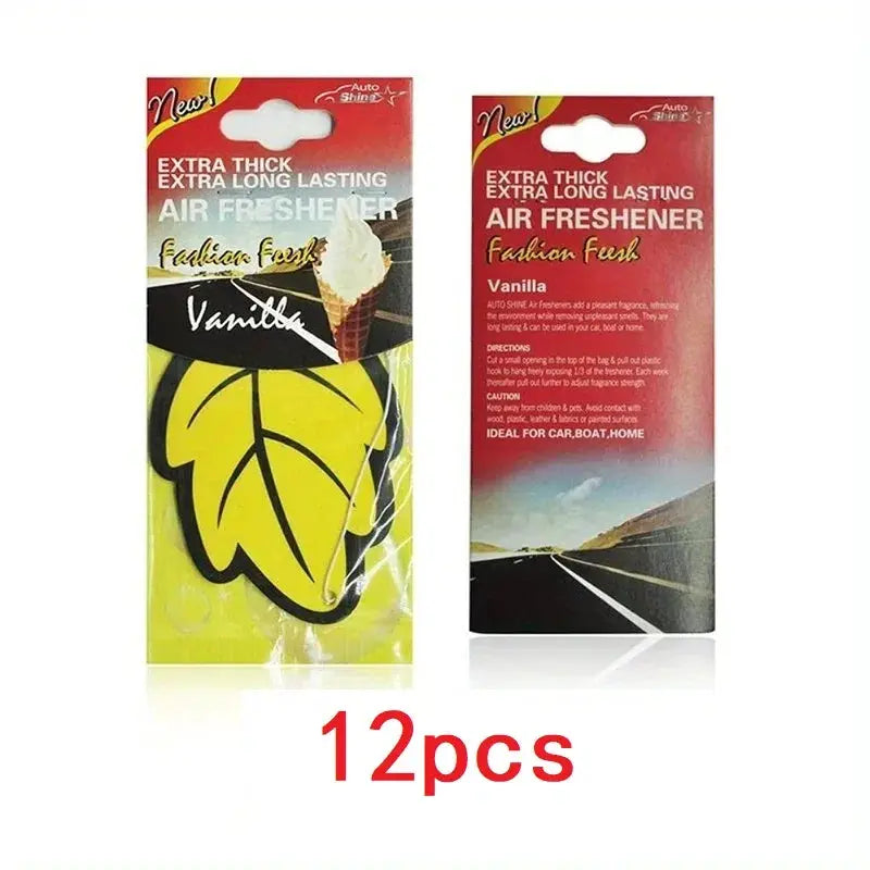 Natural Tea Paper Car Air Freshener Leaf Shape Hanging Scented Vanilla Perfume Fragrance 3 to 60 Pieces