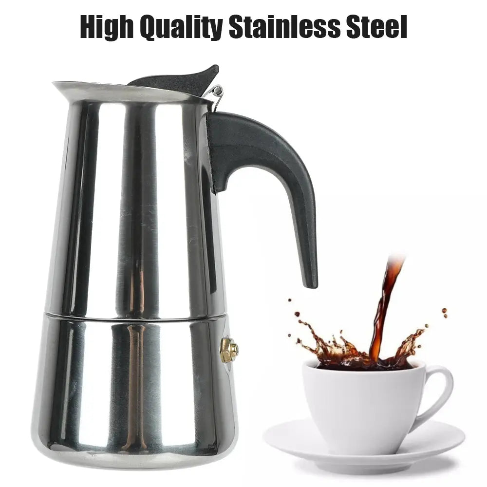 Stellar Brew Stainless Steel Moka Pot Stovetop Espresso Maker For Rich Mocha Latte Coffee 2 4 6 9 Cups