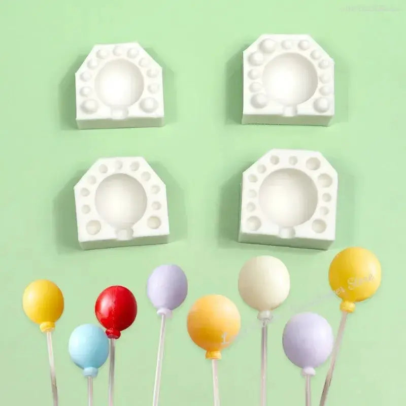 Two Piece Set 3D Mini Balloon Silicone Molds Dubai Chocolate Fondant Clay Candle Cake Decorating Tool