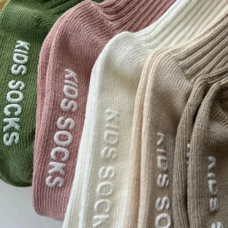 Three Pairs Baby Socks For Boys And Girls Cotton Stripe Soft Socks With Non Slip Rubber Grips For 0 To 3 Years