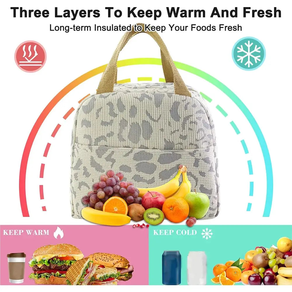 Ink Pattern Insulation Bag For Lunch And Bento Boxes Portable Lunch Box Bag For Outdoor Travel And Picnics