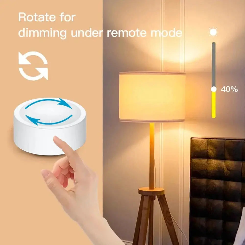 Simples Market ZigBee smart knob switch; white rotatable dimmer for DIY wireless scene control