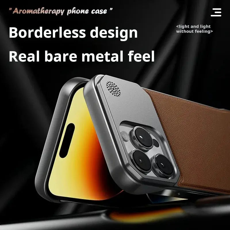 Business Aromatherapy Leather Case for iPhone 11 Pro Max to 17 Air MagSafe Frameless Armor