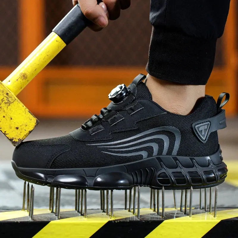 Rotary Button Safety Shoes For Men Anti Impact And Anti Piercing Work Shoes Fashionable Mens Sports Safety Pro